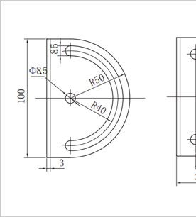 鋁型材角度調(diào)節(jié)版二維圖1 鋁型材角度調(diào)節(jié)版二維圖1