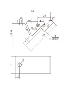 45度鋁型材角件二維圖