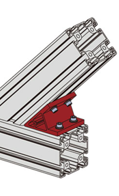 80*規格鋁型材45度角碼安裝示意圖